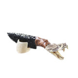 Rattlesnake Head Handle Obsidian Blade Ornamental Knife #4355  Mountain Man Knife