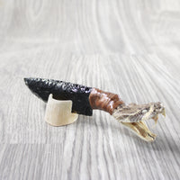 Rattlesnake Head Handle Obsidian Blade Ornamental Knife #4355  Mountain Man Knife