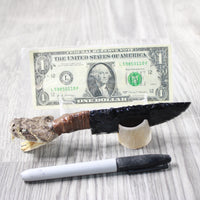 Rattlesnake Head Handle Obsidian Blade Ornamental Knife #4355  Mountain Man Knife