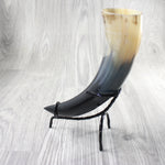 1 Polished Cow Horn With Stand #4455    Natural Colored