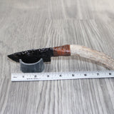 Axis Deer Antler Handle Obsidian Blade Ornamental Knife #1064  Mountain Man Knife