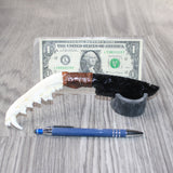 Coyote Jaw Handle Obsidian Blade Ornamental Knife #0064  Mountain Man Knife
