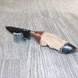Deer Foot Handle Obsidian Blade Ornamental Knife #9164  Mountain Man Knife