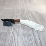 Deer Jaw Handle Obsidian Blade Ornamental Knife #0164  Mountain Man Knife
