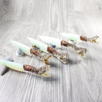 5 Rattlesnake Head Handle Opalite Blade Ornamental Knives # myak528    Mountain Man Knife
