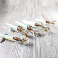 5 Rattlesnake Head Handle Opalite Blade Ornamental Knives # myak528    Mountain Man Knife