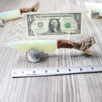 5 Rattlesnake Head Handle Opalite Blade Ornamental Knives # myak528    Mountain Man Knife