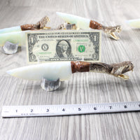 5 Rattlesnake Head Handle Opalite Blade Ornamental Knives # myak528    Mountain Man Knife