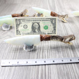 5 Rattlesnake Head Handle Opalite Blade Ornamental Knives # myak528    Mountain Man Knife