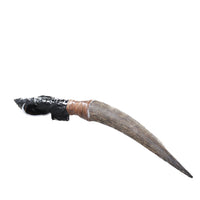 Impala Horn Handle Obsidian Blade Ornamental Knife #2855  Mountain Man Knife