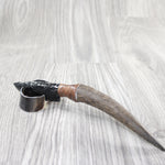 Impala Horn Handle Obsidian Blade Ornamental Knife #2855  Mountain Man Knife