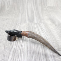 Impala Horn Handle Obsidian Blade Ornamental Knife #2855  Mountain Man Knife