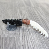 Red Fox Jaw Handle Obsidian Blade Ornamental Knife #8264  Mountain Man Knife