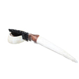 Elk Antler Handle Obsidian Blade Ornamental Knife #8264  Mountain Man Knife
