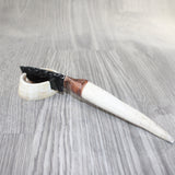 Elk Antler Handle Obsidian Blade Ornamental Knife #8264  Mountain Man Knife