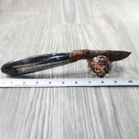 Orthoceras Fossil Handle Stone Blade Ornamental Knife # 8855   Mountain Man Knife