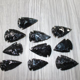 10 Large Obsidian Ornamental Arrowheads  #8364    Spearhead