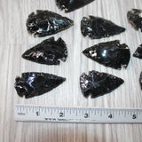 10 Large Obsidian Ornamental Arrowheads  #8364    Spearhead