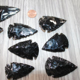 10 Large Obsidian Ornamental Arrowheads  #8364    Spearhead