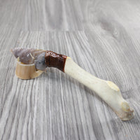 Reindeer Antler Crown Handle Stone Blade Ornamental Knife #1846 Mountain Man Knife
