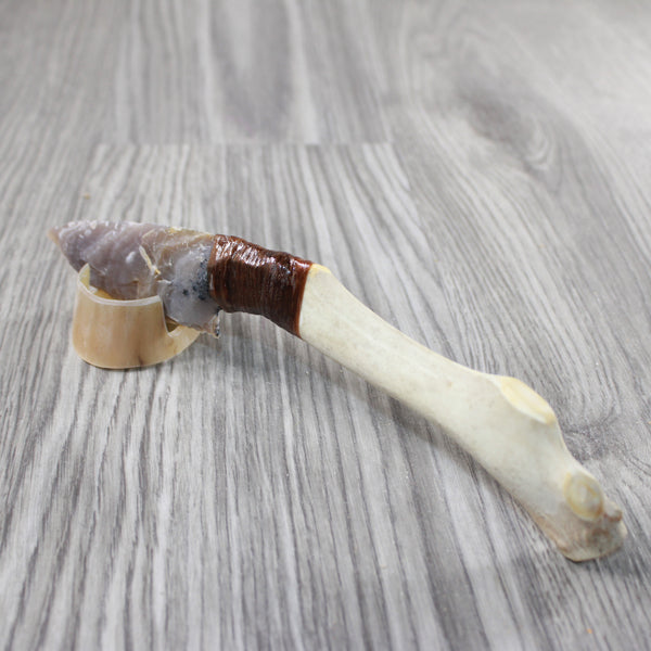 Reindeer Antler Crown Handle Stone Blade Ornamental Knife #1846 Mountain Man Knife