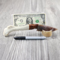Reindeer Antler Crown Handle Stone Blade Ornamental Knife #1846 Mountain Man Knife