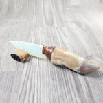 Deer Foot Handle Opalite Blade Ornamental Knife #7855     Mountain Man Knife