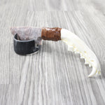 Coyote Jaw Handle Stone Blade Ornamental Knife #1955    Mountain Man Knife