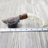 Coyote Jaw Handle Stone Blade Ornamental Knife #1955    Mountain Man Knife