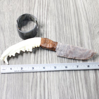 Coyote Jaw Handle Stone Blade Ornamental Knife #1955    Mountain Man Knife