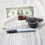 Coyote Jaw Handle Stone Blade Ornamental Knife #1955    Mountain Man Knife