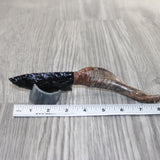 Goat Horn Handle Obsidian Blade Ornamental Knife #9364  Mountain Man Knife