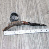 Goat Horn Handle Obsidian Blade Ornamental Knife #9364  Mountain Man Knife