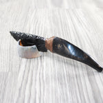 Goat Horn Handle Obsidian Blade Ornamental Knife #9955  Mountain Man Knife