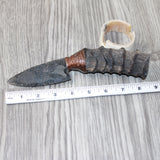 Impala Horn Handle Stone Blade Ornamental Knife #9464    Mountain Man Knife