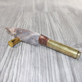 50 Cal Shell Casing Handle Stone Blade Ornamental Knife #7464    Mountain Man Knife