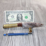 50 Cal Shell Casing Handle Stone Blade Ornamental Knife #7464    Mountain Man Knife