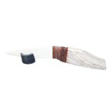 Moose Antler Handle Bone Blade Ornamental Knife #12364    Mountain Man Knife