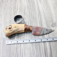 Grapevine Wood Handle Stone Blade Ornamental Knife #0055    Mountain Man Knife