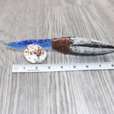 Orthoceras Fossil Handle Glass Blade Ornamental Knife #2564    Mountain Man Knife