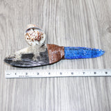Orthoceras Fossil Handle Glass Blade Ornamental Knife #2564    Mountain Man Knife