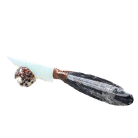 Orthoceras Fossil Handle Opalite Blade Ornamental Knife #0055     Mountain Man Knife