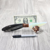 Orthoceras Fossil Handle Opalite Blade Ornamental Knife #0055     Mountain Man Knife
