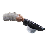 Impala Horn Handle Obsidian Blade Ornamental Knife #0055  Mountain Man Knife