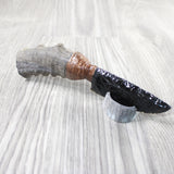 Impala Horn Handle Obsidian Blade Ornamental Knife #0055  Mountain Man Knife