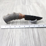 Impala Horn Handle Obsidian Blade Ornamental Knife #0055  Mountain Man Knife