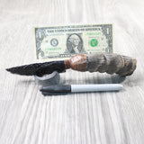 Impala Horn Handle Obsidian Blade Ornamental Knife #0055  Mountain Man Knife