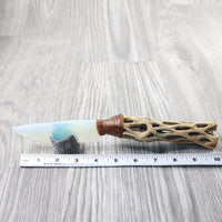 Cholla Cactus Wood Handle Opalite Blade Ornamental Knife #0155     Mountain Man Knife