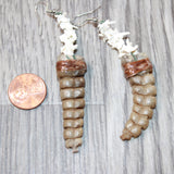 Large Rattlesnake Rattle Plus Vertebrae  Earrings  #4564  Mountain Man Earrings