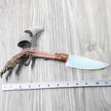 Turkey Foot Handle Opalite Blade Ornamental Knife #1156     Mountain Man Knife